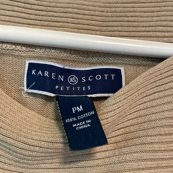 Karen Scott Petites Women’s Tan Long-Sleeve Sweater - Picture 4 of 6